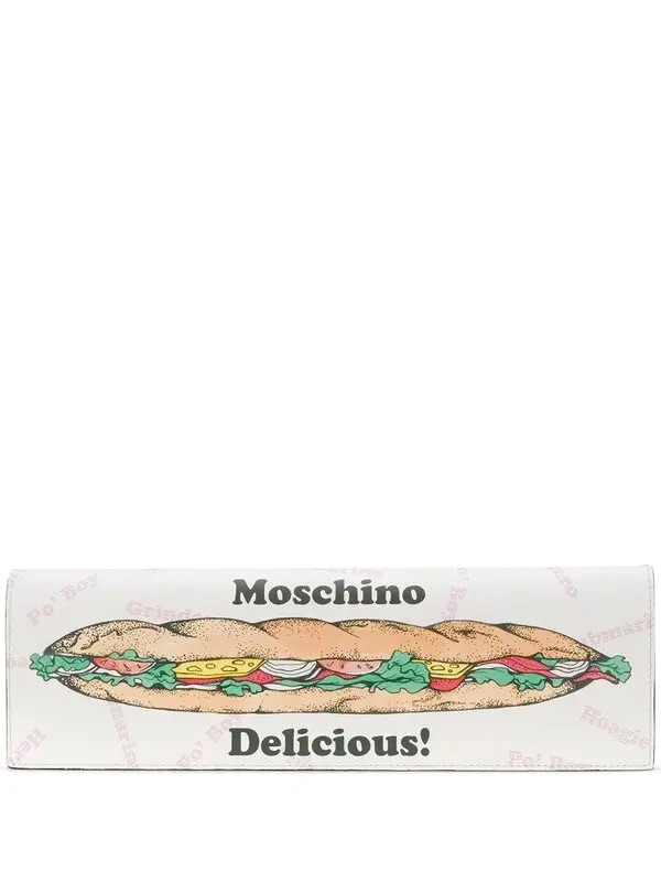 Moschino White Tote With Pale Pink Repeated Text